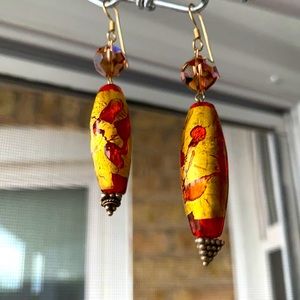 Earrings handcrafted with Venetian glass beads
